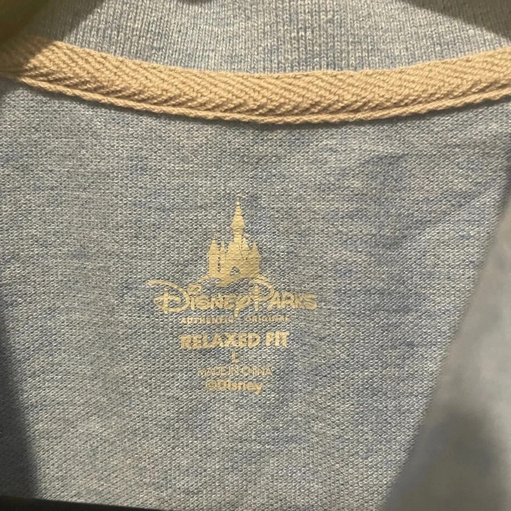 Disney Parks Mens Blue Relaxed Fit Short Sleeve Polo Shirt - Size L‎ - Picture 3 of 4